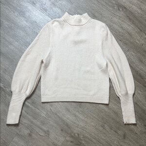 Ba&sh Lady Pullover Wool Cream Mock Neck Sweater Cozy Neutral‎